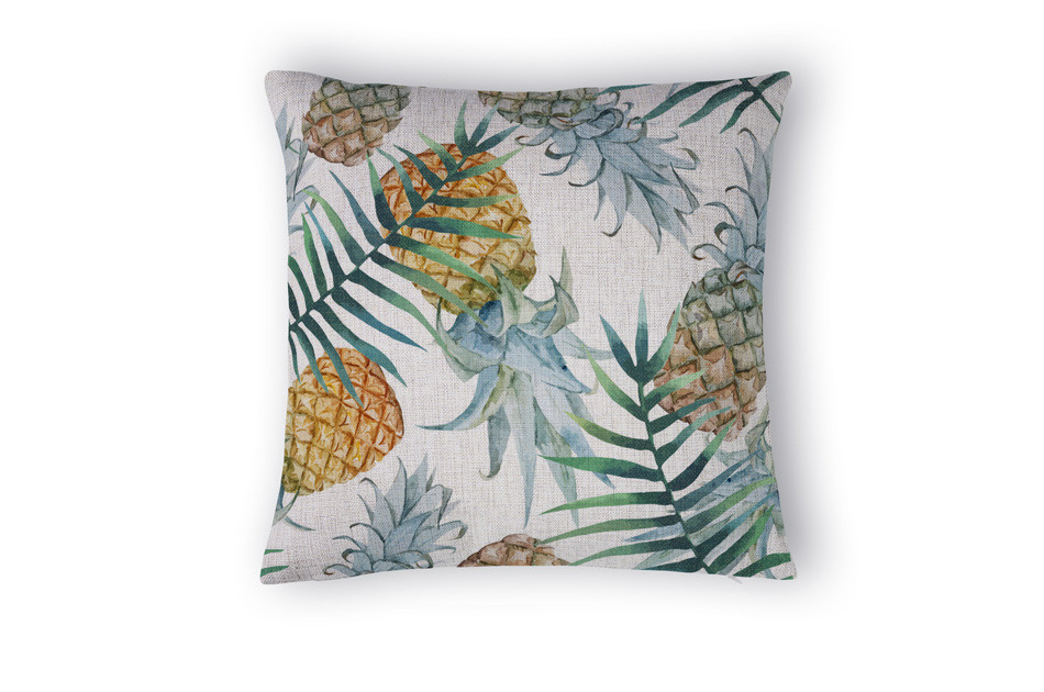Decorative High Quality Cotton / Linen Blend Cushion Pineapple Print